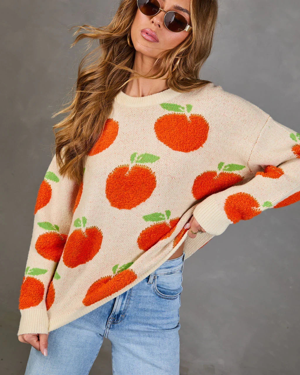 Sweet Citrus Knit Orange Sweater