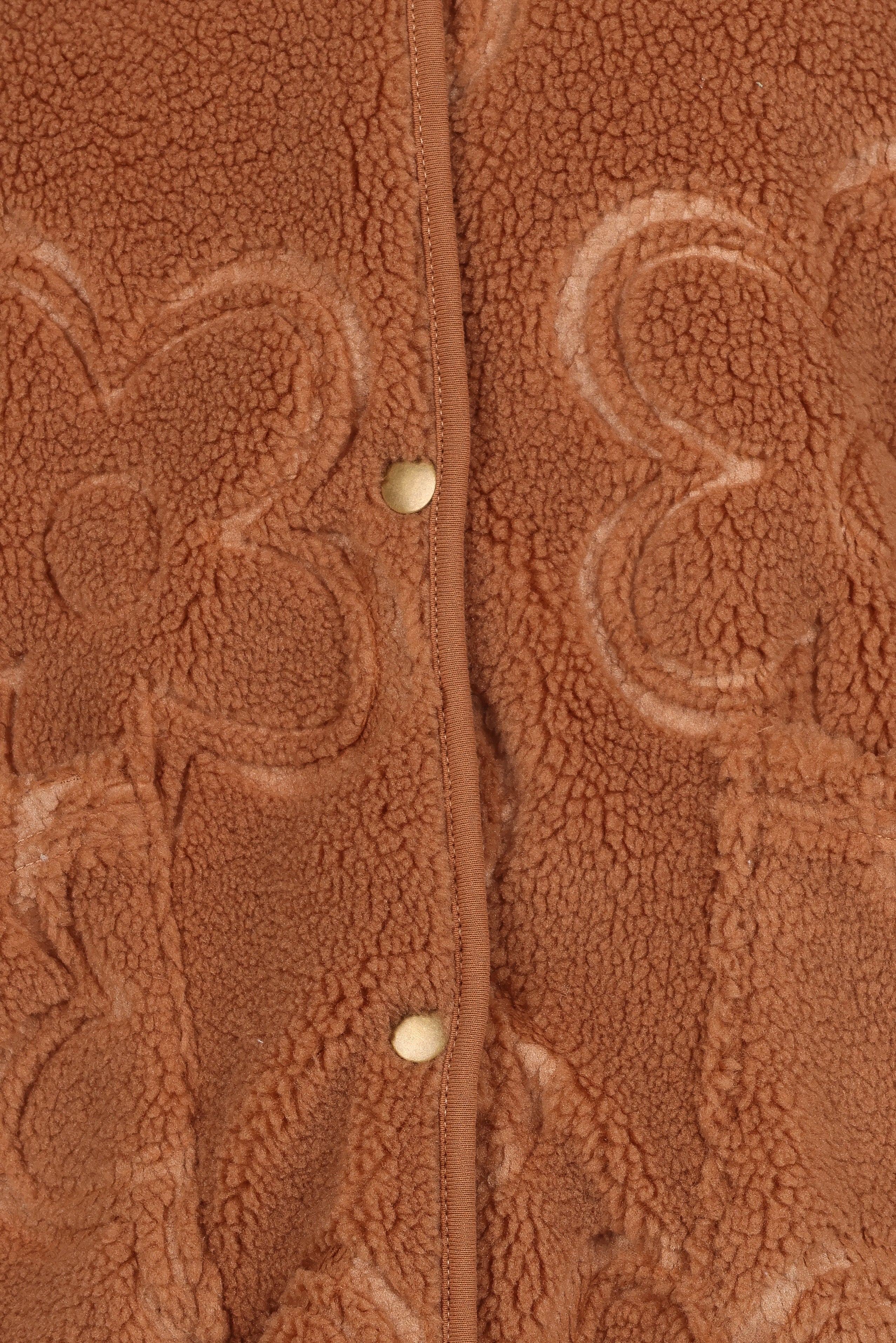Lasky Flower Pattern Button Down Jacket Camel