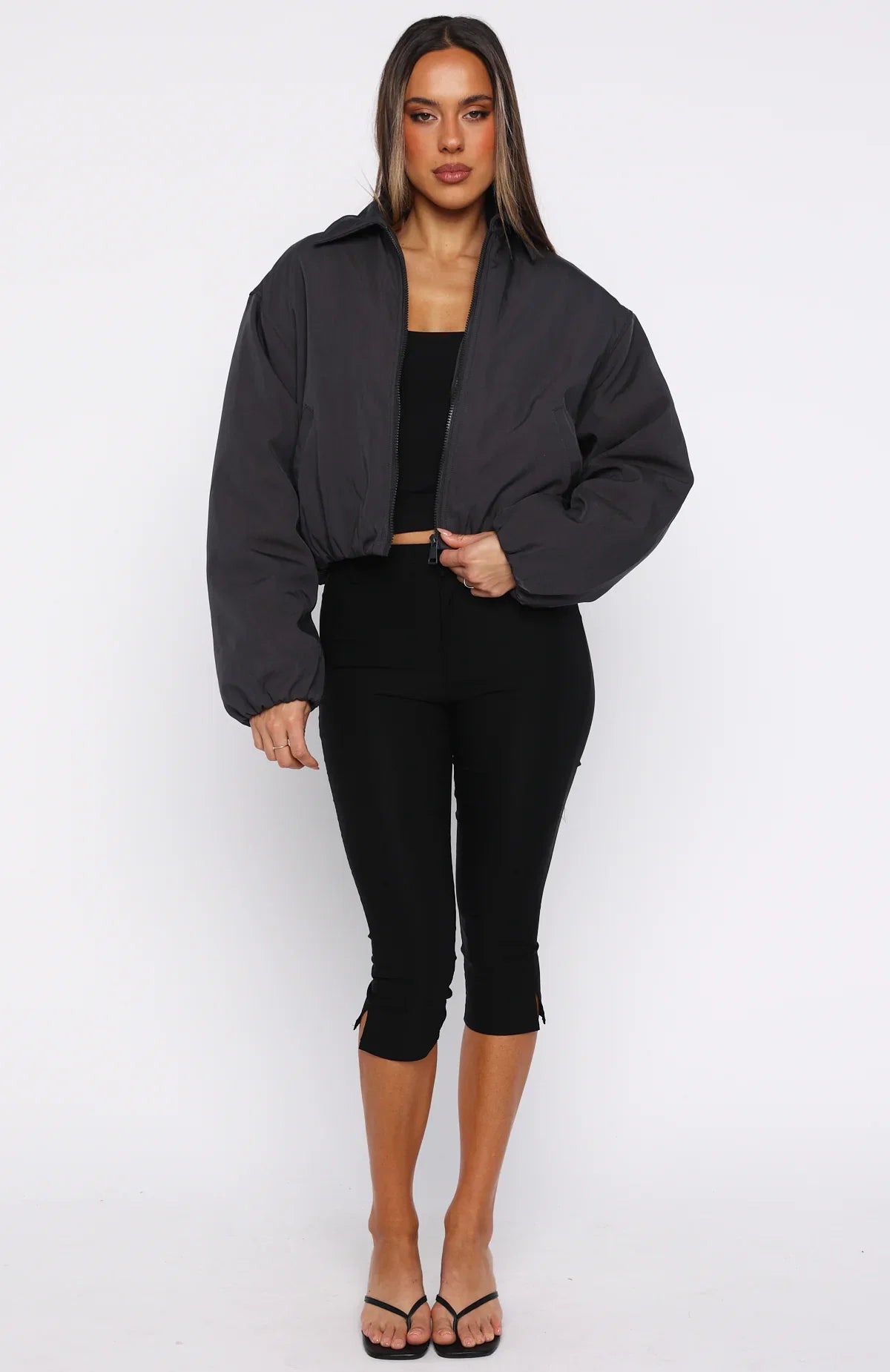 Back To Friends Jacket Charcoal