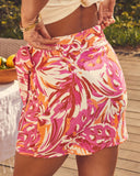 Oahu Linen Wrap Mini Skirt