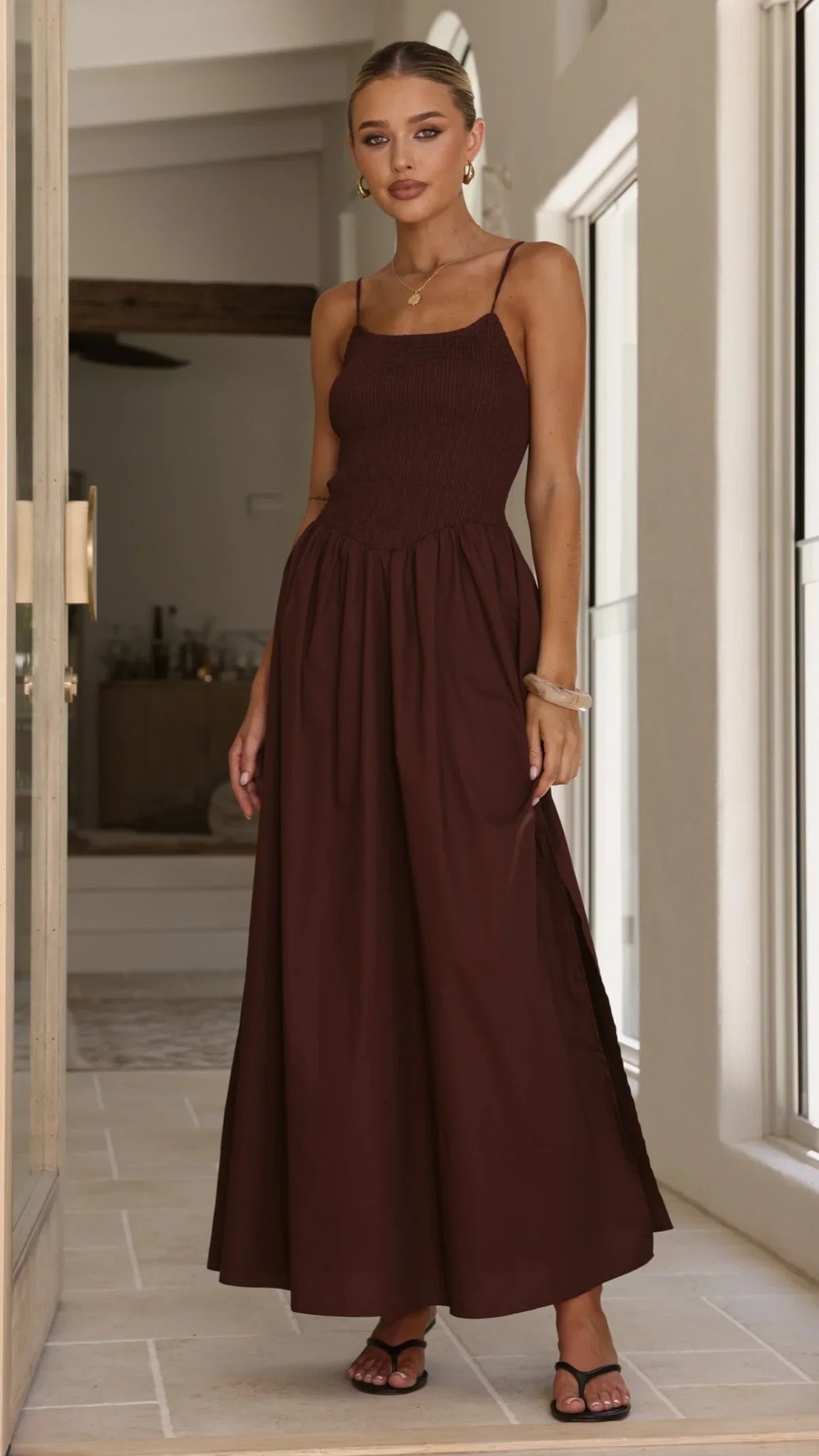 Gena Maxi Dress Chocolate