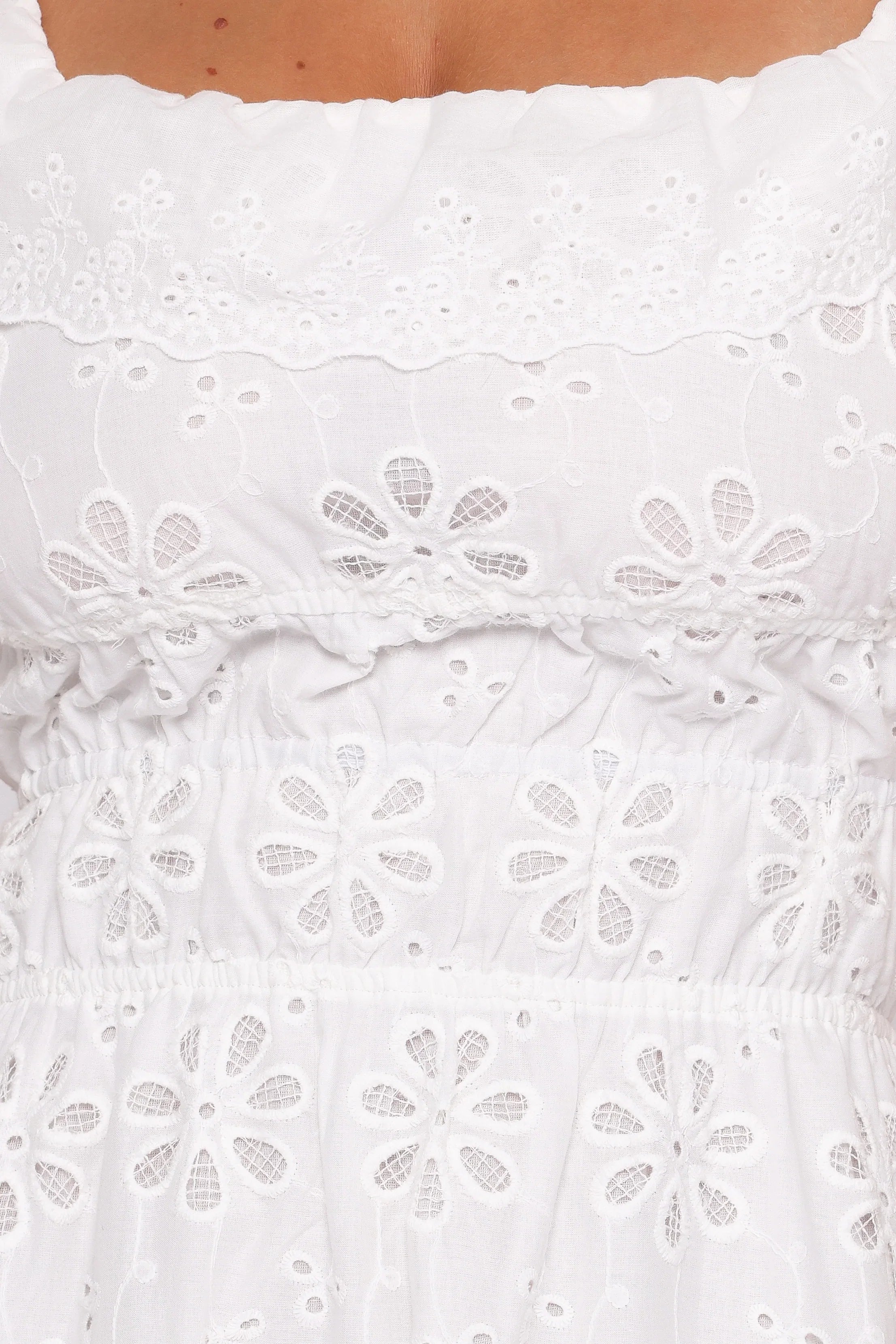 Elwyn Maxi Dress White Broderie