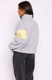 Show Yourself Zip Front Sweater Dark Grey Marle