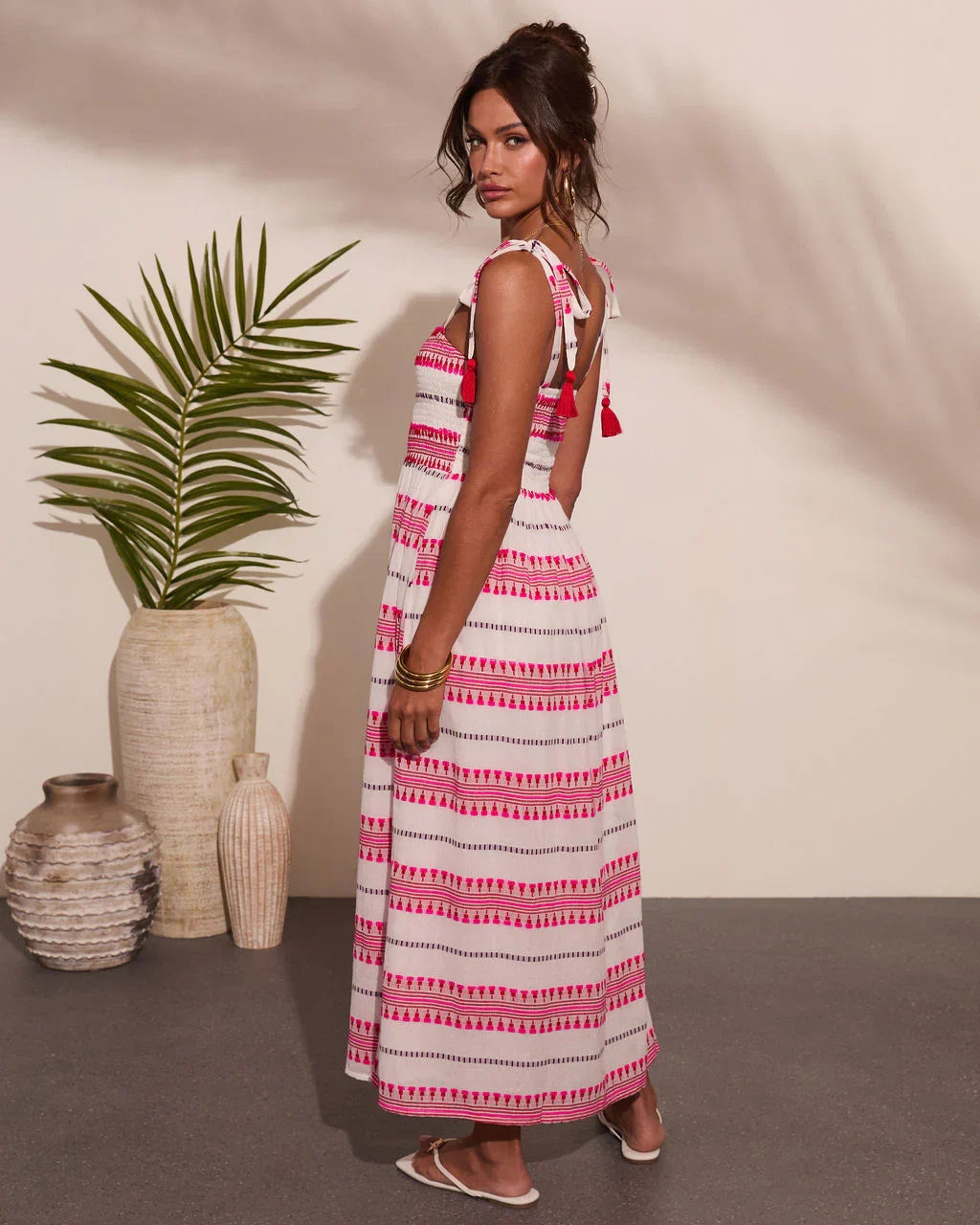 Sun Reverie Abstract Striped Maxi Dress