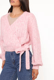 Etta Ballet Wrap Knit Sweater Pink