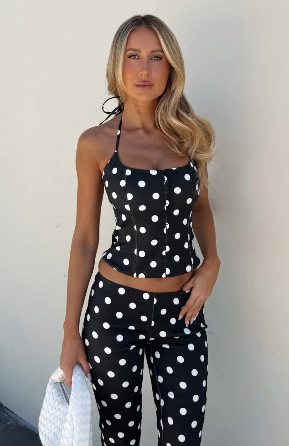 Sweetie Darling Bustier Black White Polka Dot