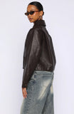 I Know Love PU Jacket Chocolate