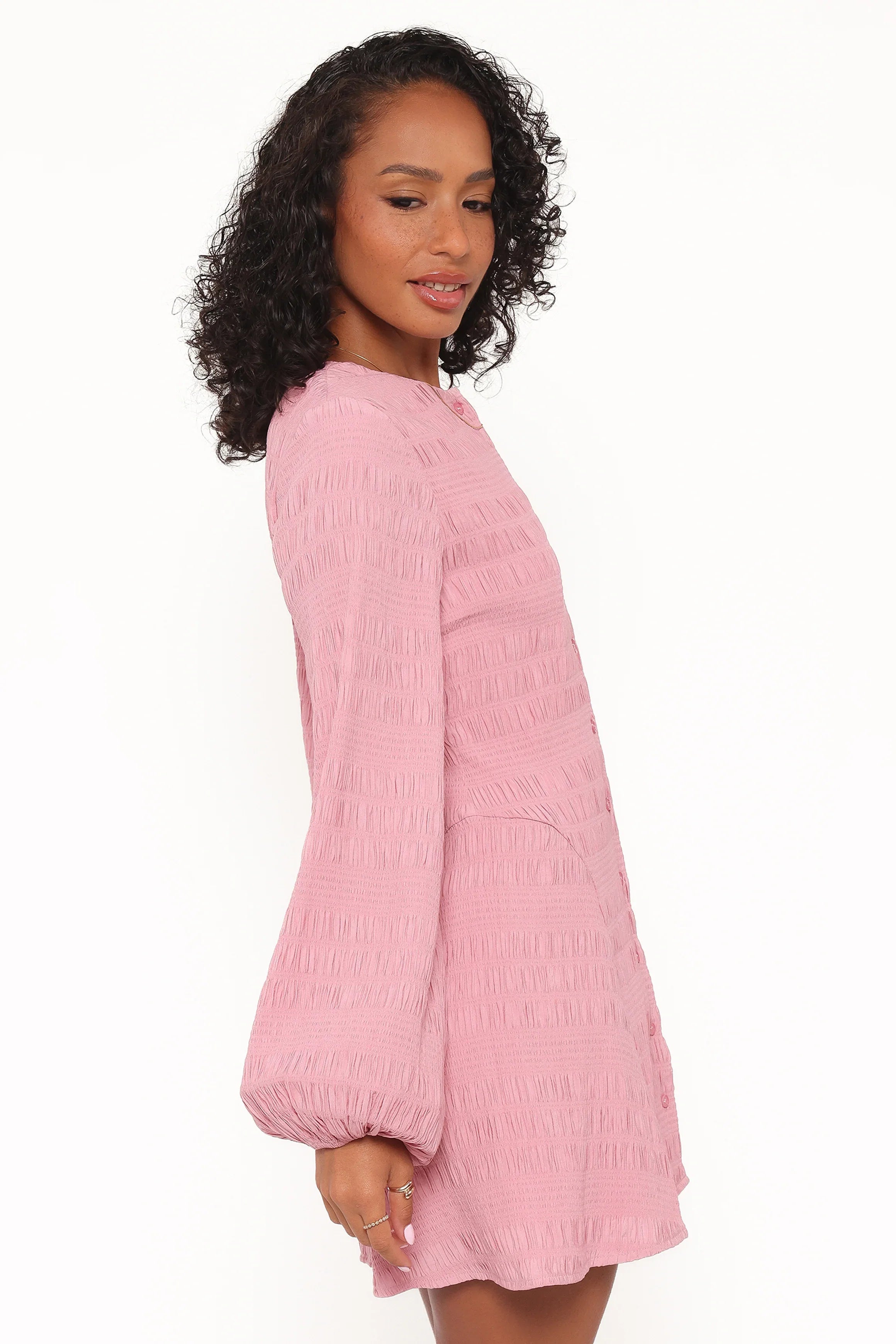 Amaya Long Sleeve Mini Dress Pink
