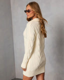 Solvayne Cable Knit Mini Sweater Dress