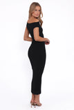 Spencer Off Shoulder Midi Dress Black