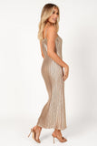 Liza Pleated Maxi Dress Gold
