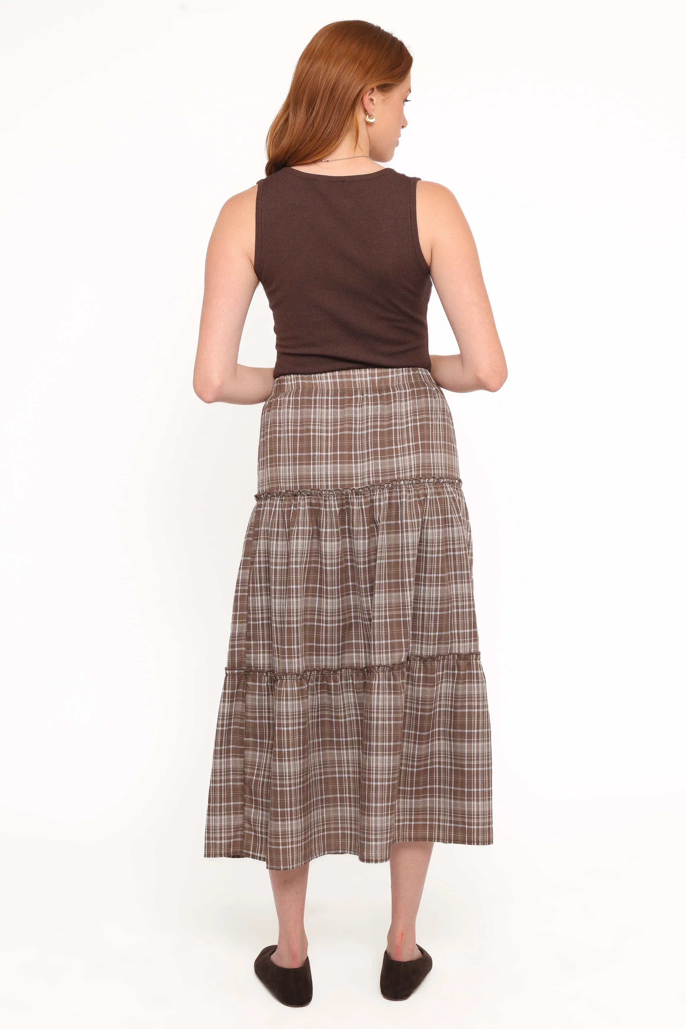 Campbell Tiered Maxi Skirt Juno Check