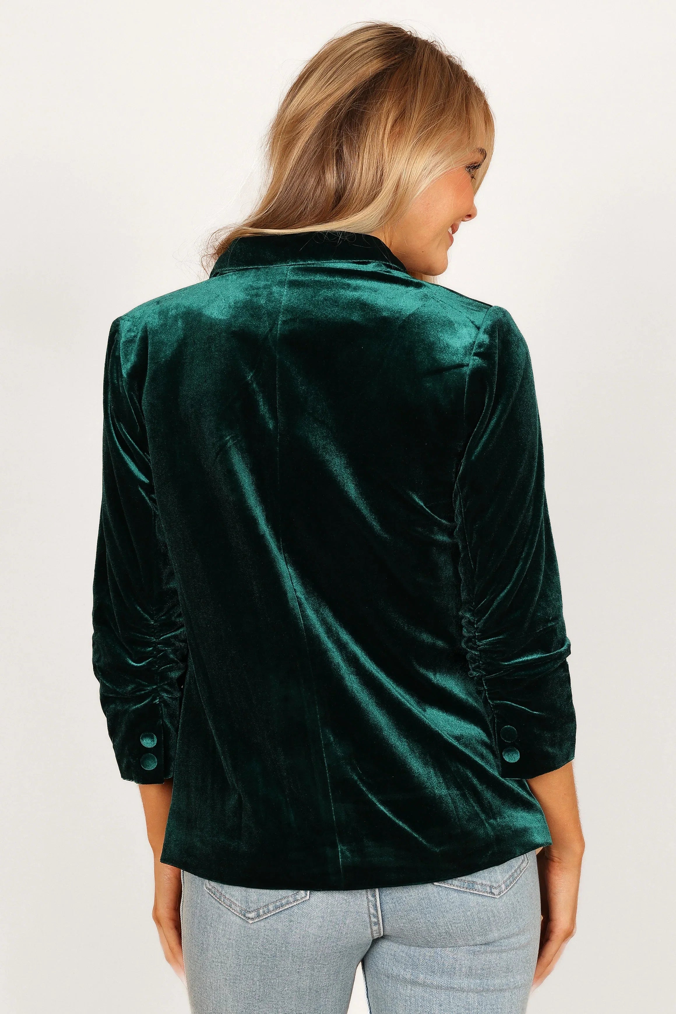Vera Velvet Blazer Green