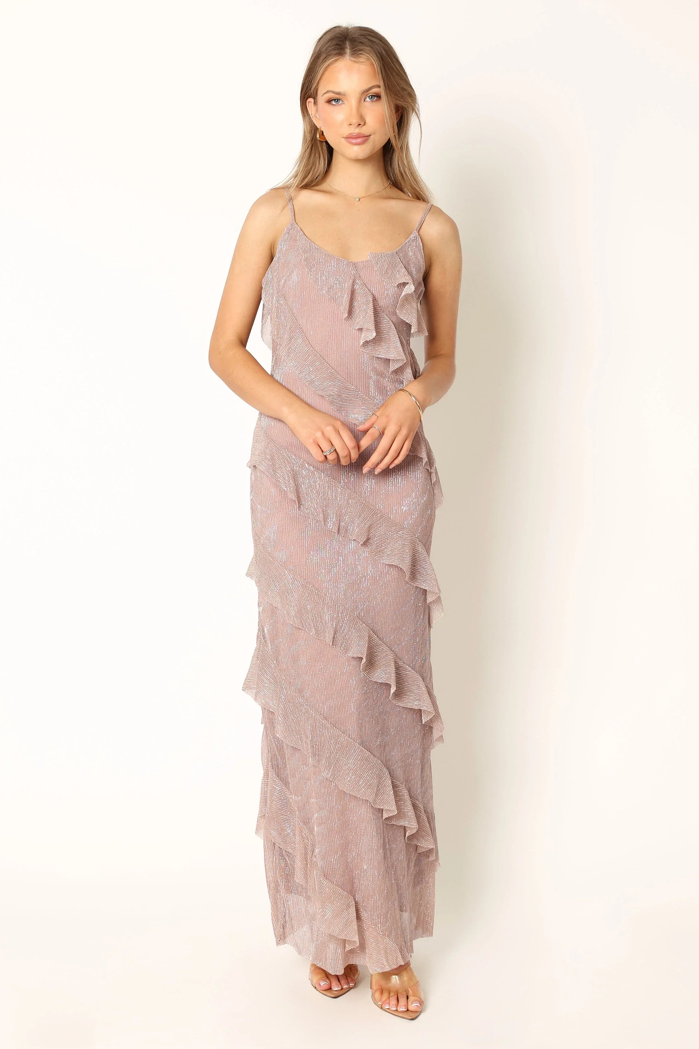 Ciao Ruffles Maxi Dress Dusty Lavender