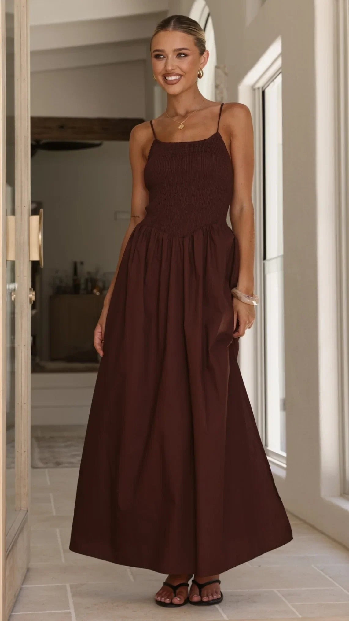 Gena Maxi Dress Chocolate