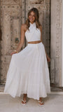 Cartier Tiered Maxi Skirt White