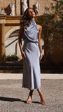 Esther Maxi Dress Steel Blue