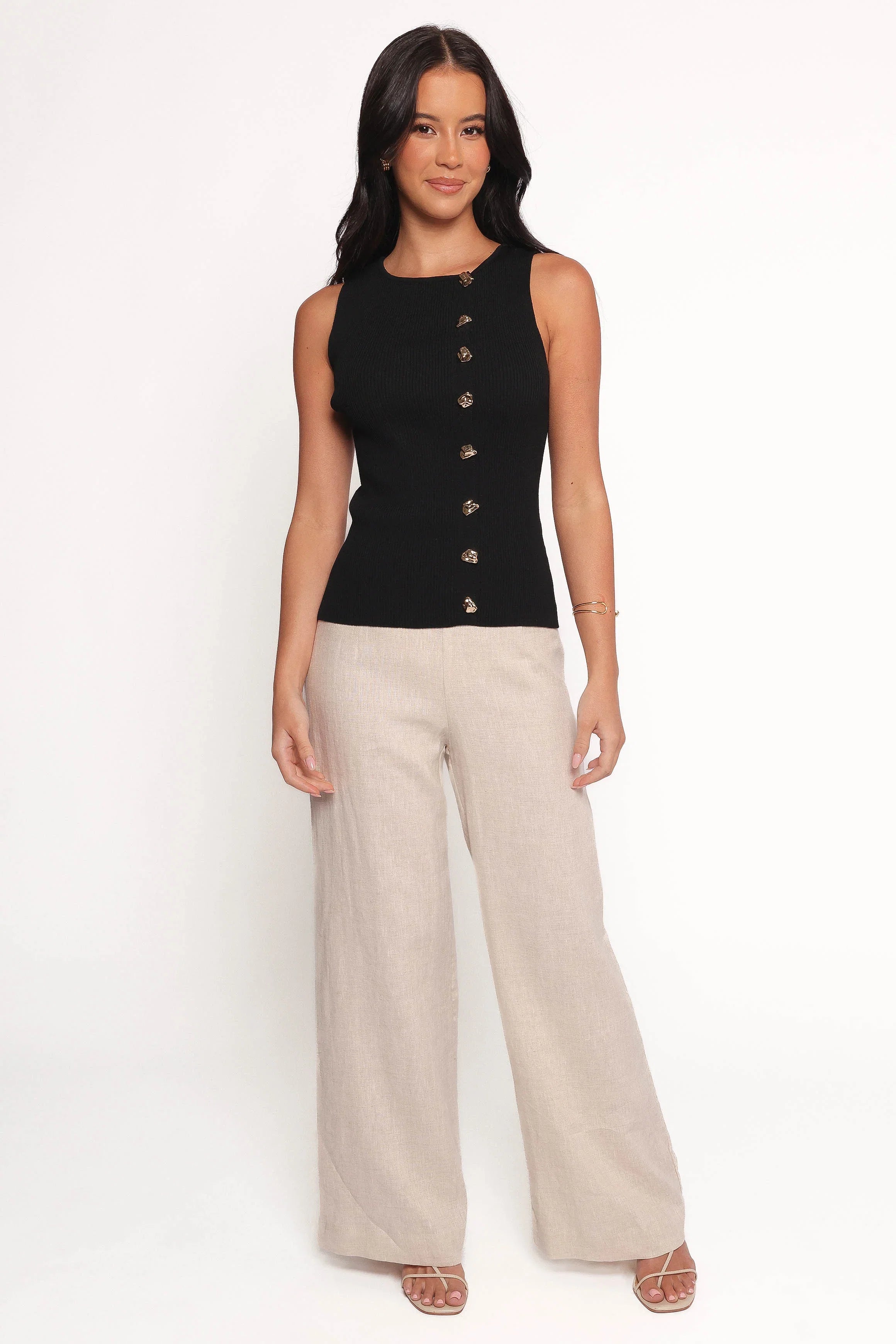 Lysa Knit Vest Top Black