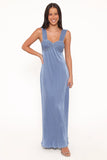 Dolores Pleated Maxi Dress Cornflower Blue