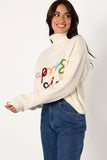 Apres Ski Turtleneck Knit Sweater Off White