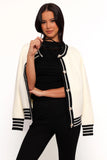 Yorkshire Contrast Hem Cardigan Cream