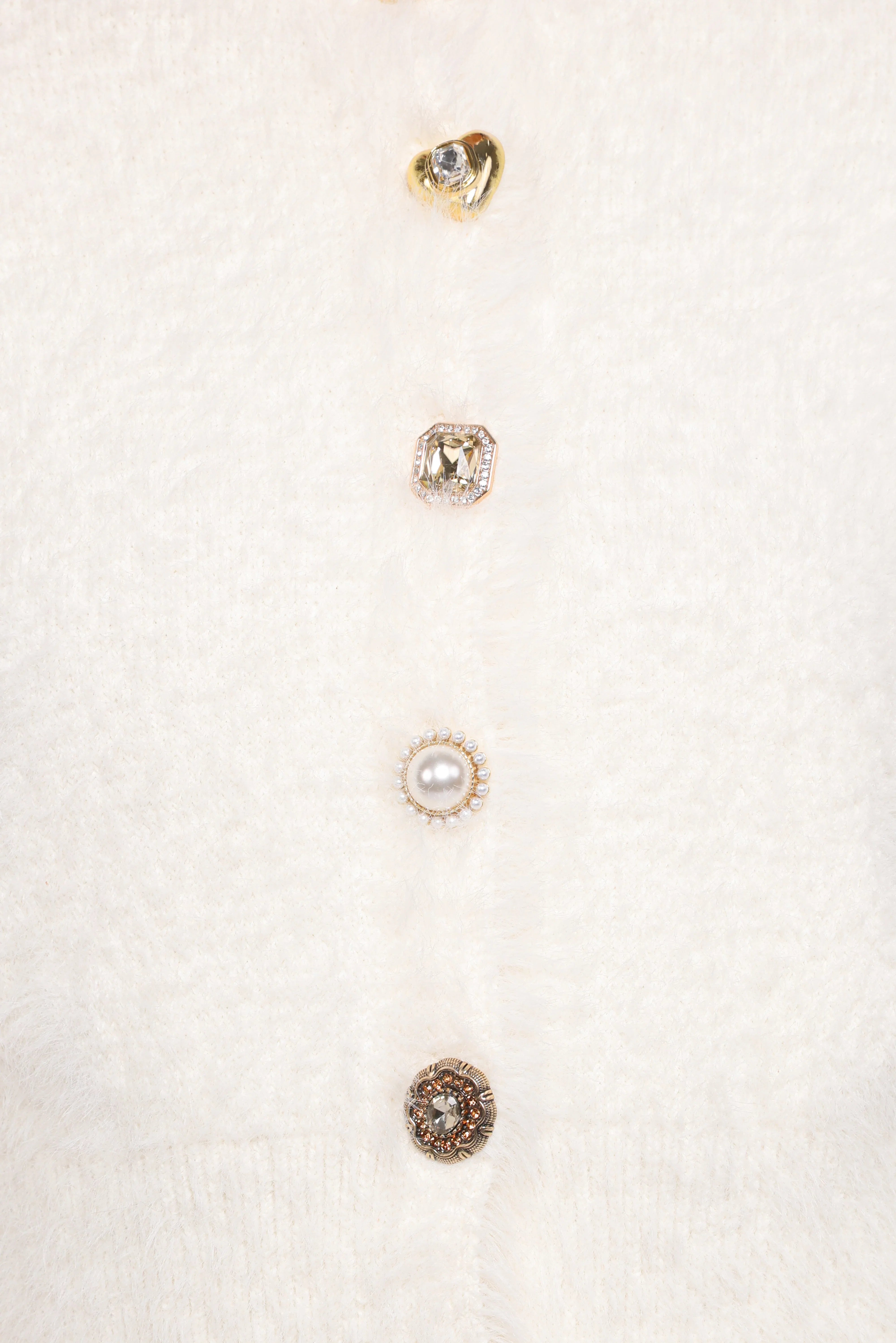 Jintie Vintage Button Cardigan Cream
