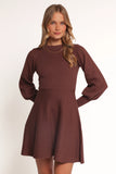 Gigi Long Sleeve Mini Dress Brown