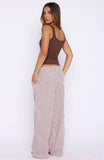 The Sweetest Love Drawstring Pants Pink Chocolate Stripe