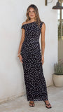 Lilani Maxi Dress Black White Polka Dot