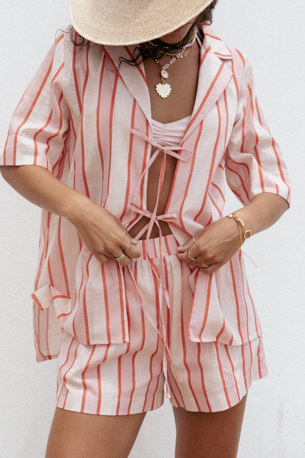 Aaliyah Shorts Pink Stripe