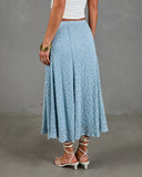 Refined Style Smocked Floral Lace Midi Skirt
