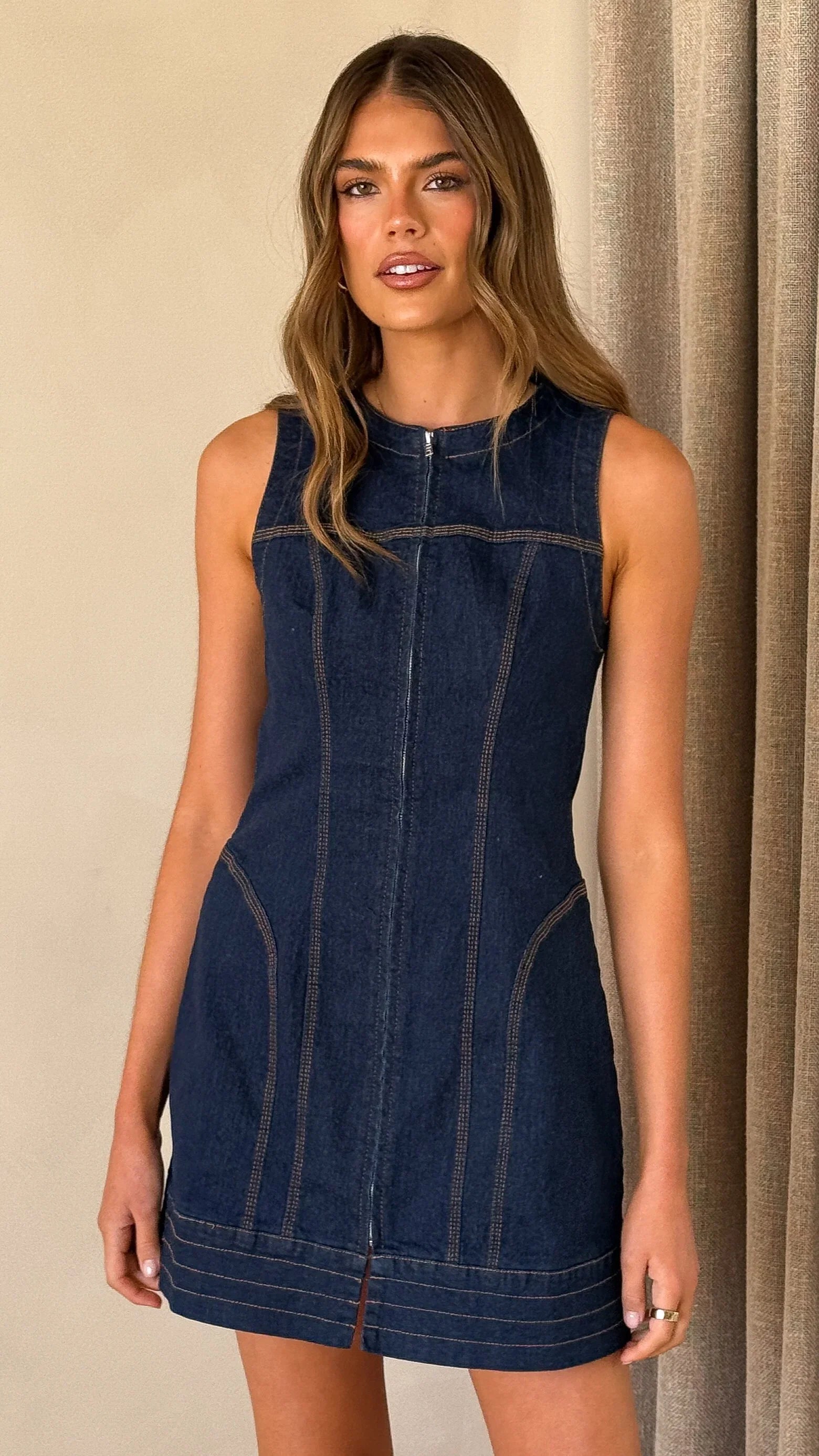 Sharni Mini Dress Dark Denim