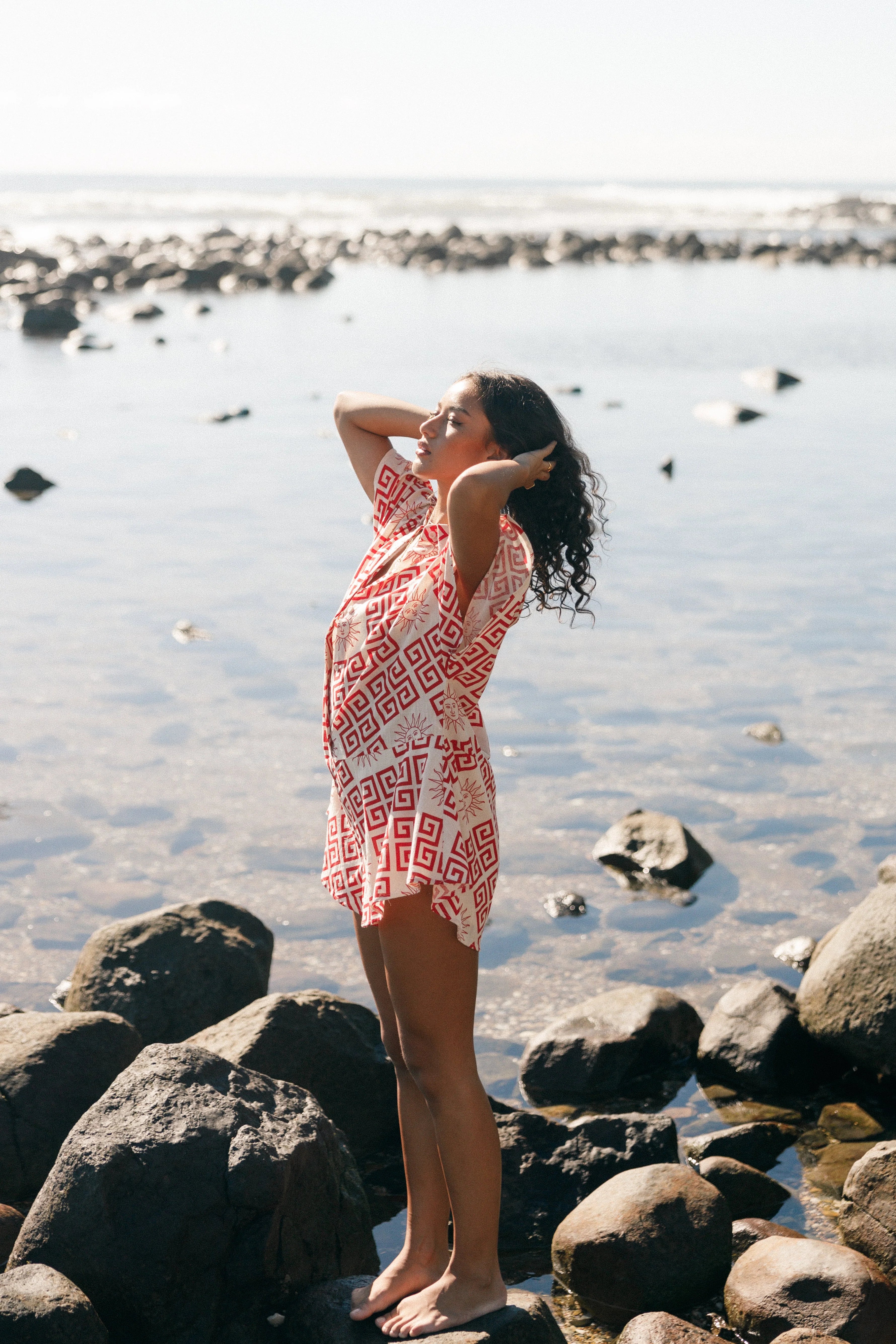 Sebastian Romper Beige Red