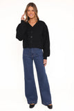 Sybil Button Front Cardigan Black