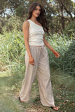 Elowen Wide Leg Pants Brown Stripe