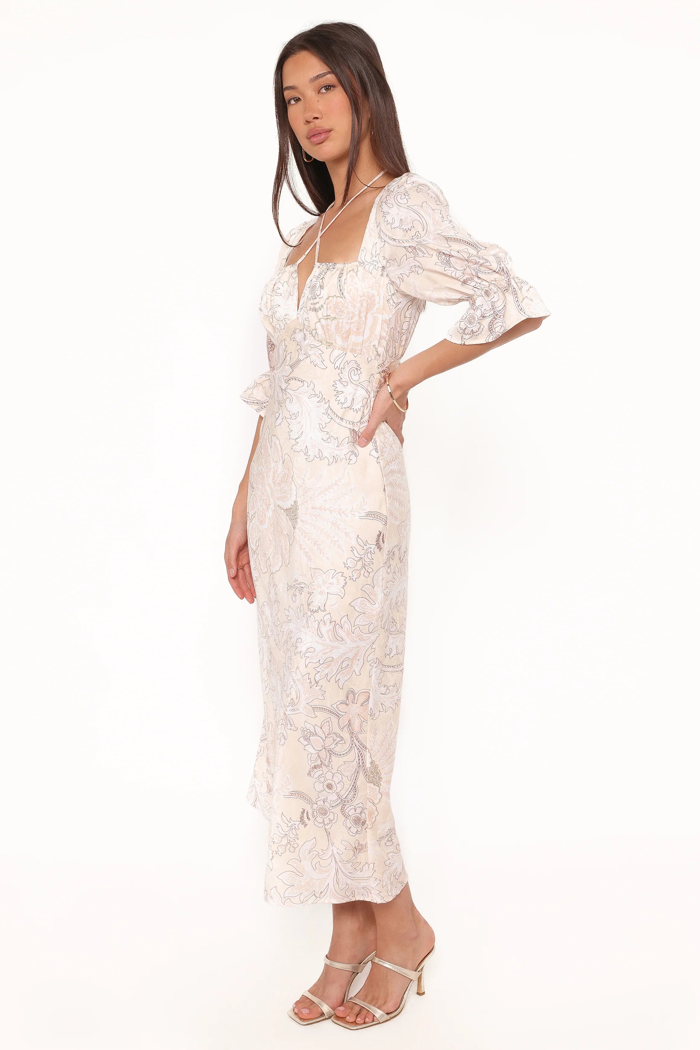 Pauline Long Sleeve Maxi Dress Pastel Paisley