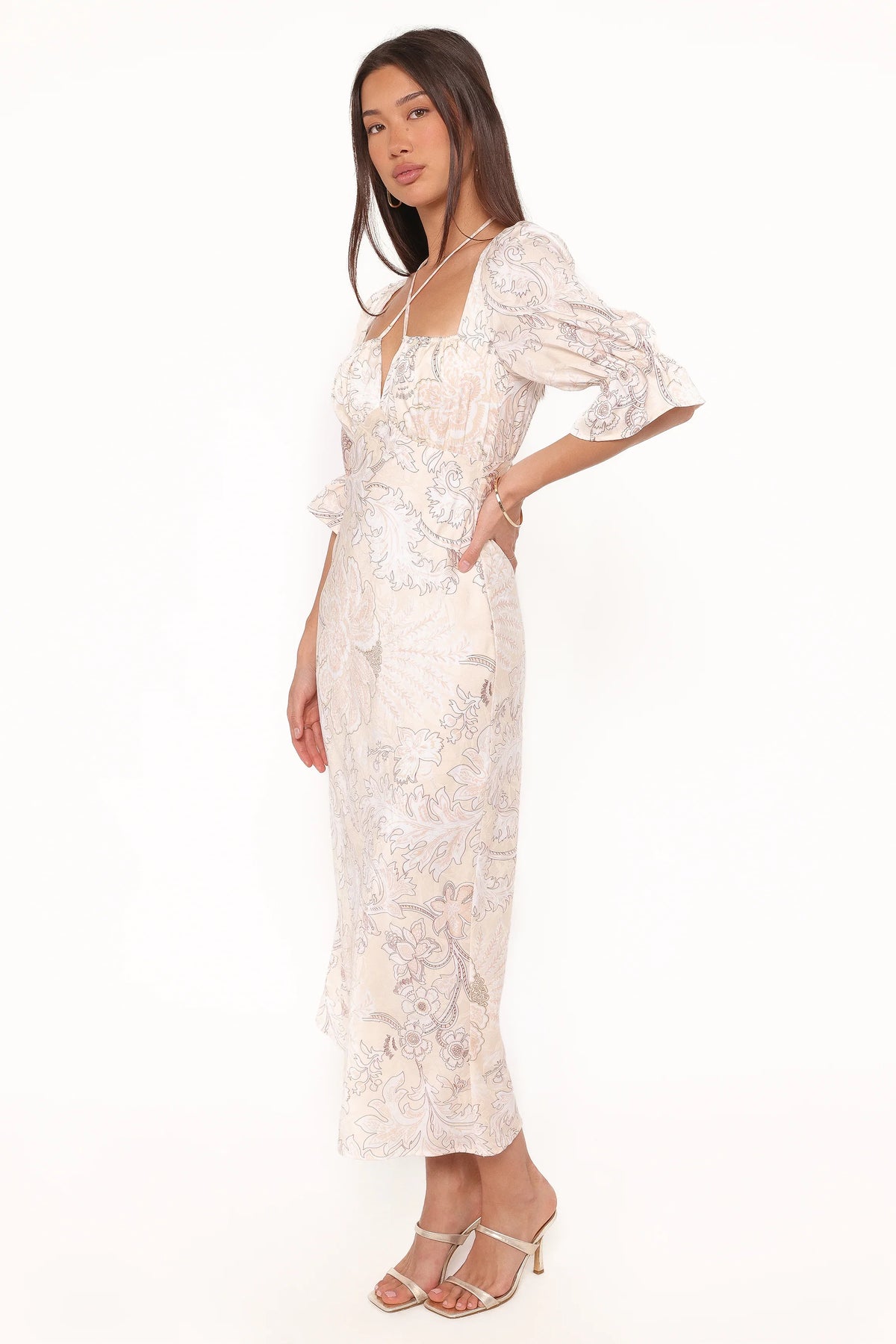 Pauline Long Sleeve Maxi Dress Pastel Paisley