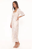 Pauline Long Sleeve Maxi Dress Pastel Paisley