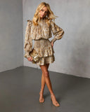 Willa Rae Printed Tiered Mini Dress