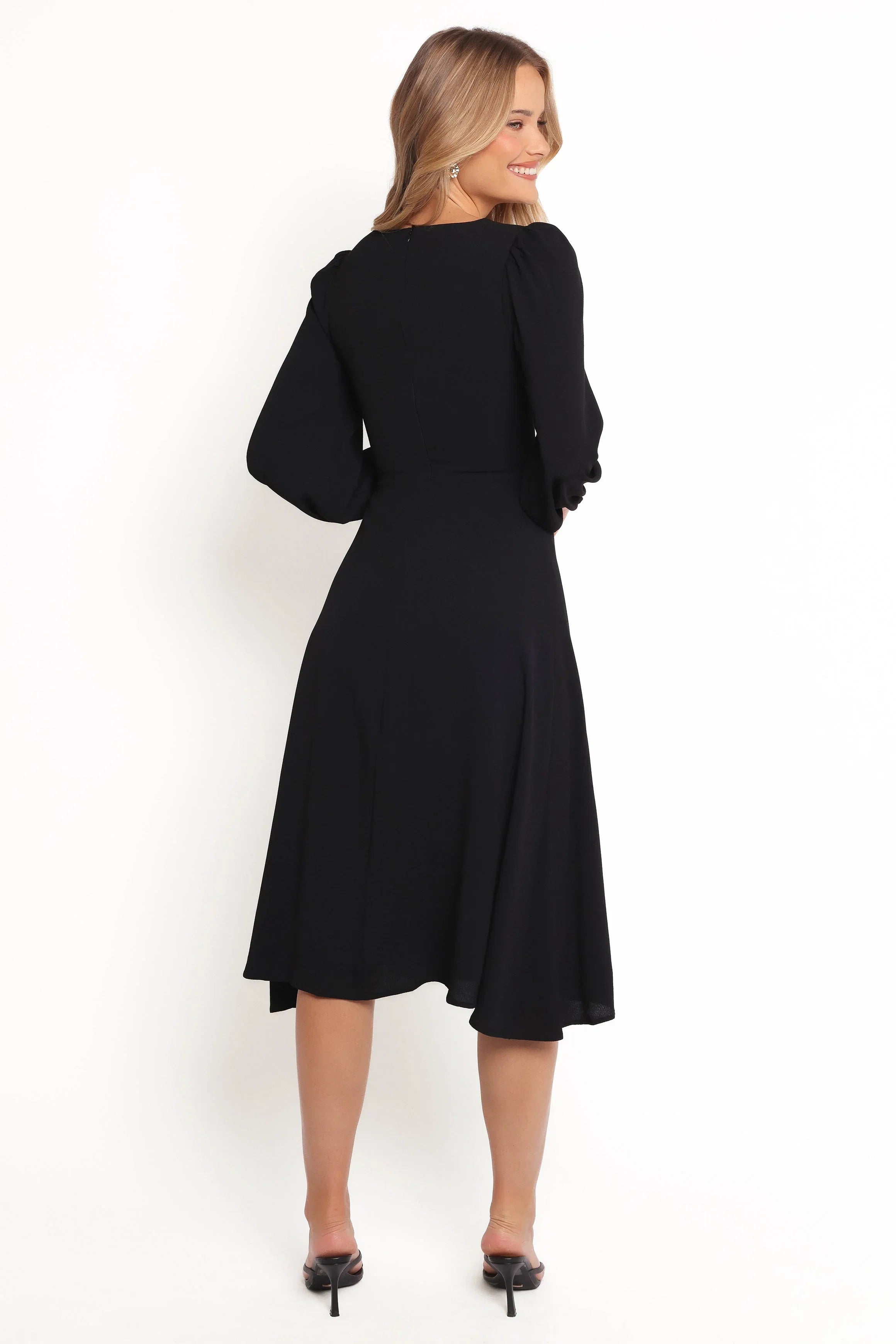 Franklin Long Sleeve Midi Dress Black