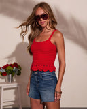 Sea Bound Days Crochet Peplum Cami
