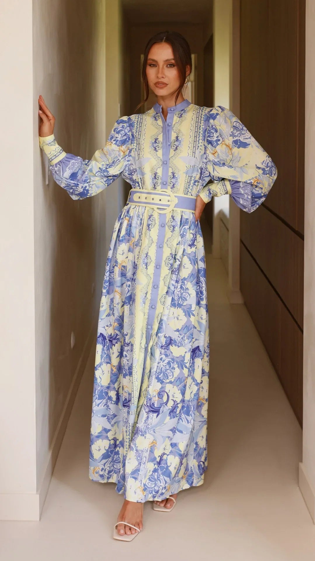 Kalliope Maxi Dress Blue Yellow