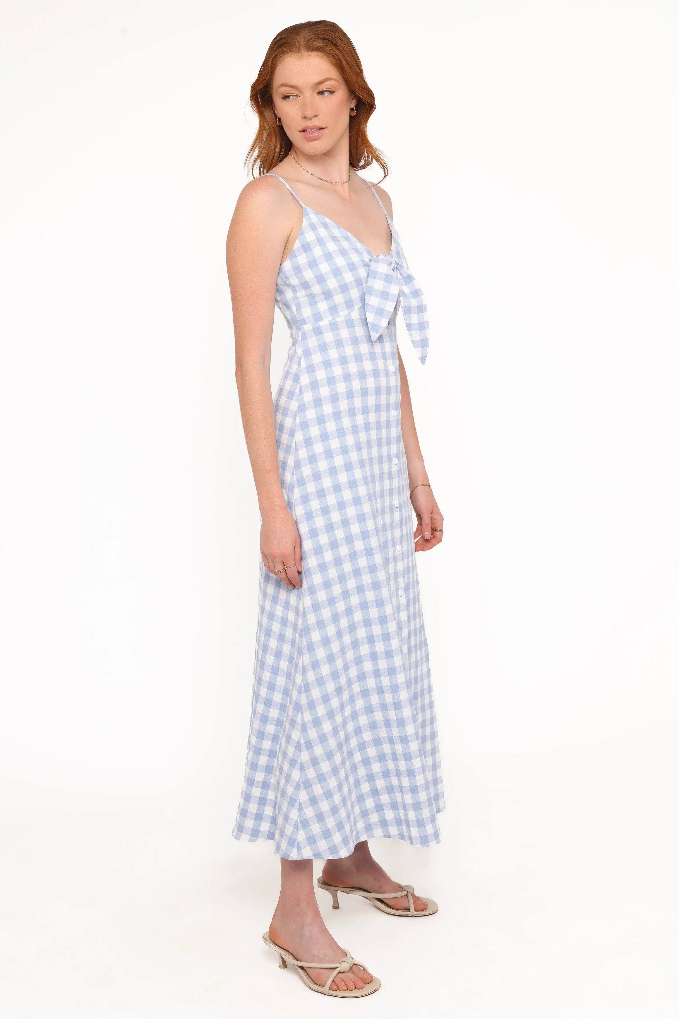 Menora Maxi Dress Blue Gingham