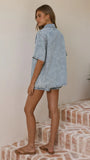 Olivia Shirt and Shorts Set Light Denim