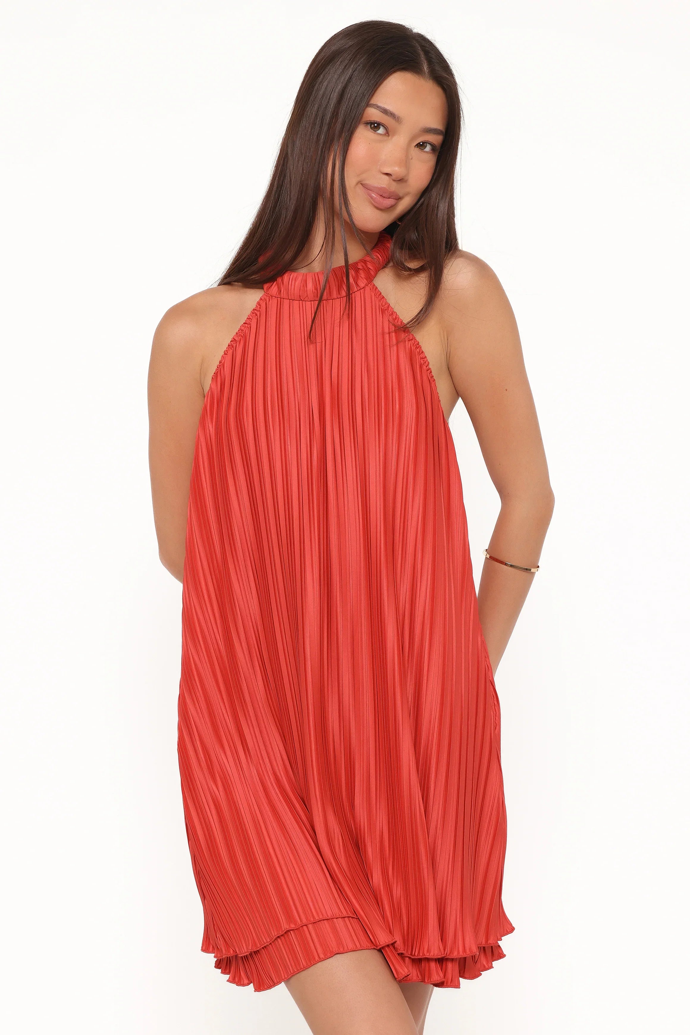 Tyra Halterneck Mini Dress Red