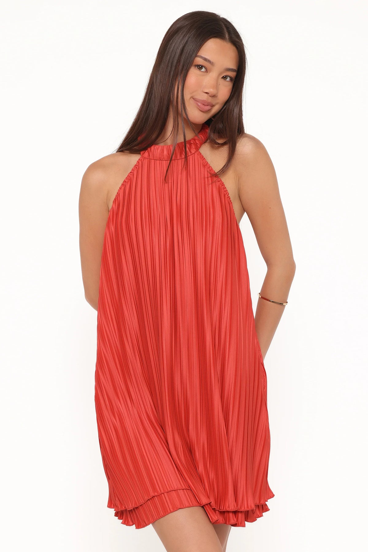 Tyra Halterneck Mini Dress Red