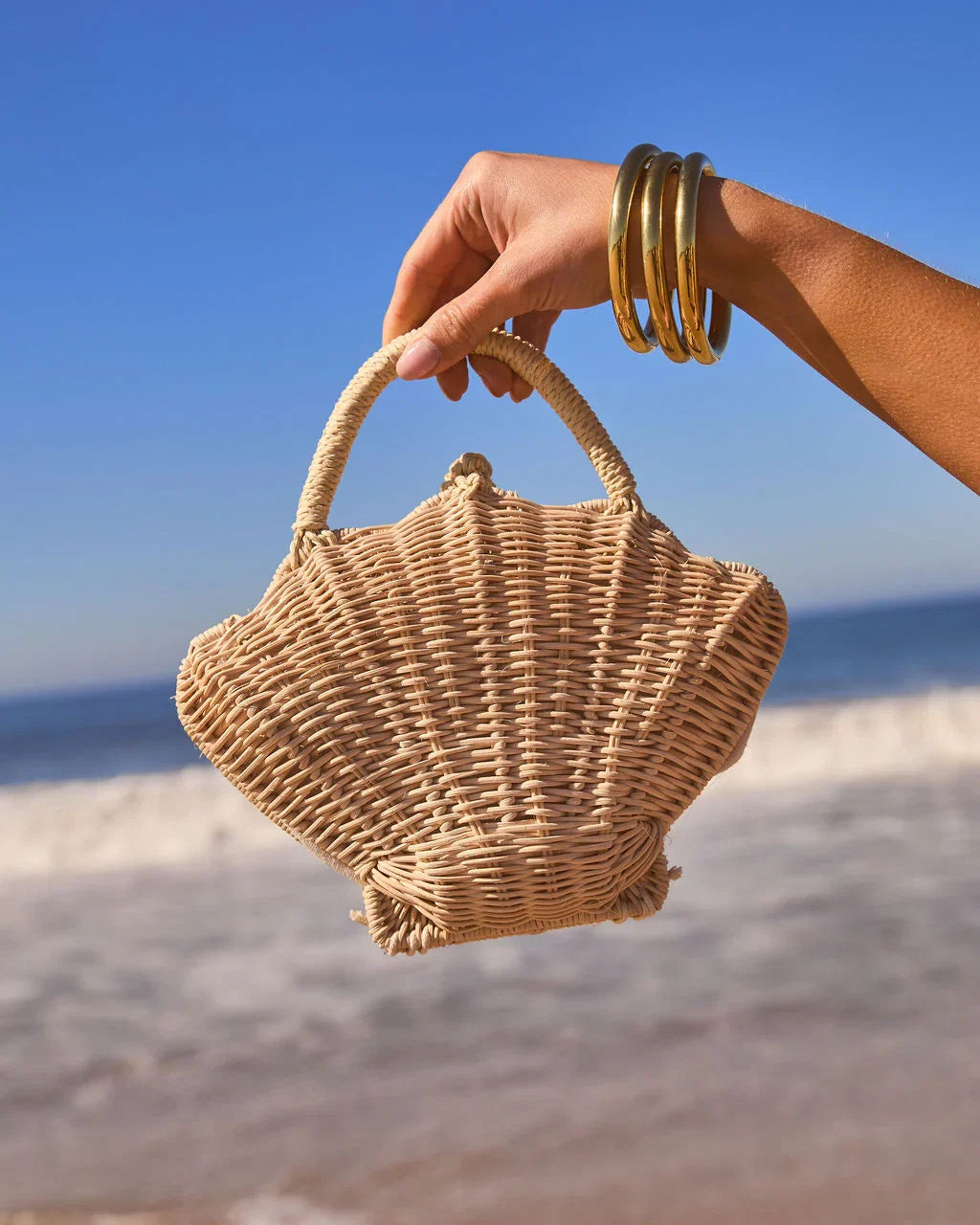 Tropical Coast Raffia Seashell Bag