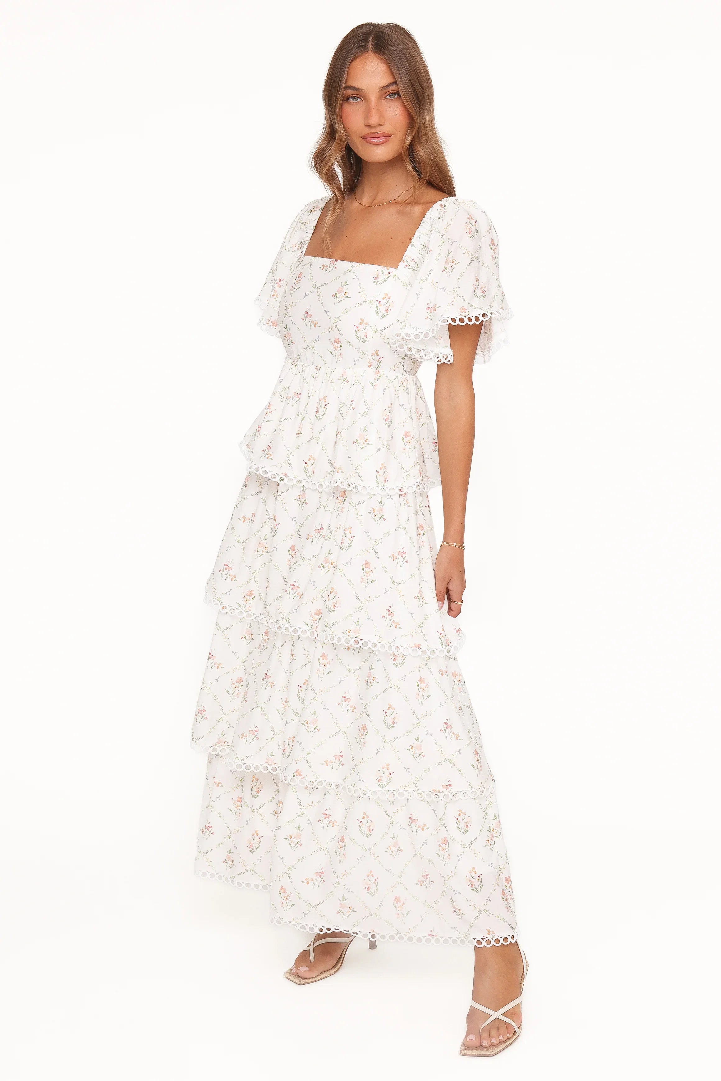 Chapel Maxi Dress White Vintage Floral