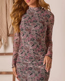 Emrick Mesh Mock Neck Midi Dress