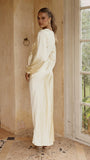 Ivy Long Sleeve Tie Front Maxi Dress Yellow